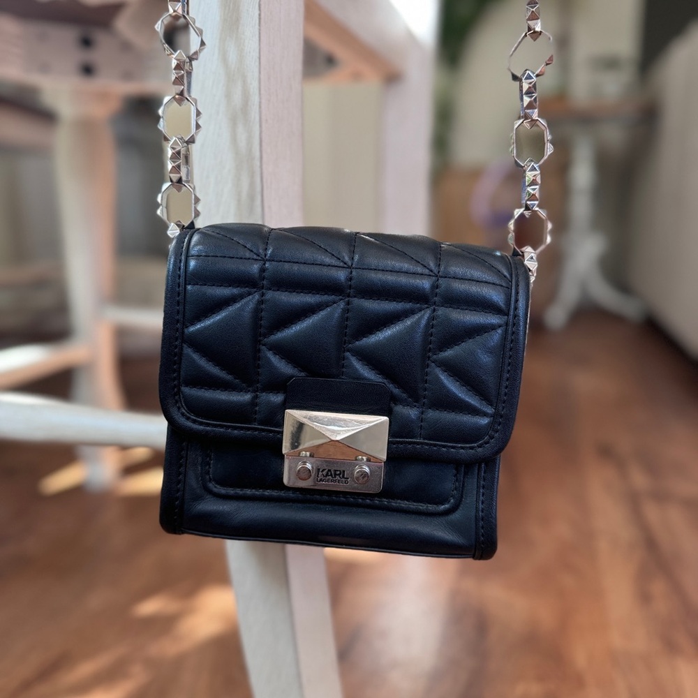 Karl Lagerfeld leather crossbody bag black